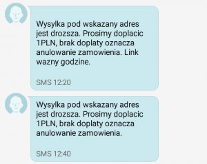 Fałszywe sms-y nakłaniające do zapłaty