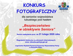 Plakat &quot;Bezpieczeństwo w obiektywie Seniora&quot;.