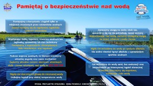 Plakat Pamiętaj o bezpieczeństwie nad wodą